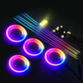 18 in 1 Symphony Car Ambient Lights LED RGB 64 Colors Hidden Neon Acrylic Strip Interior Atmosphere Lamps Kit Black Tape Sticker