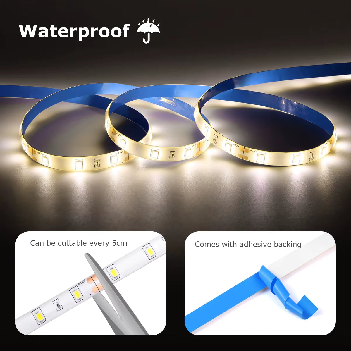 Wireless PIR Motion Sensor LED under Bed Night Light 12V LED Light Strip Kitchen Cabinet Bedroom Stairs Hallway Emergency Lamps